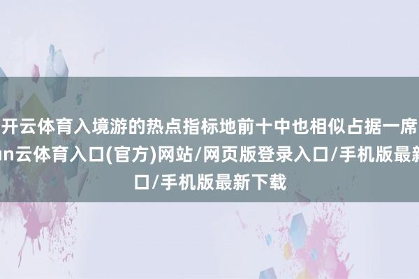 开云体育入境游的热点指标地前十中也相似占据一席-开yun云体育入口(官方)网站/网页版登录入口/手机版最新下载